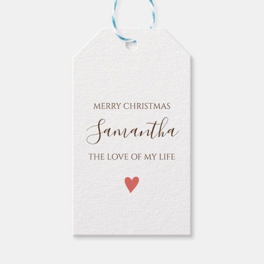 persoonlijke Merry Chirstmas VOOR JE LIEFJE Cadeaulabel (Voorkant)
