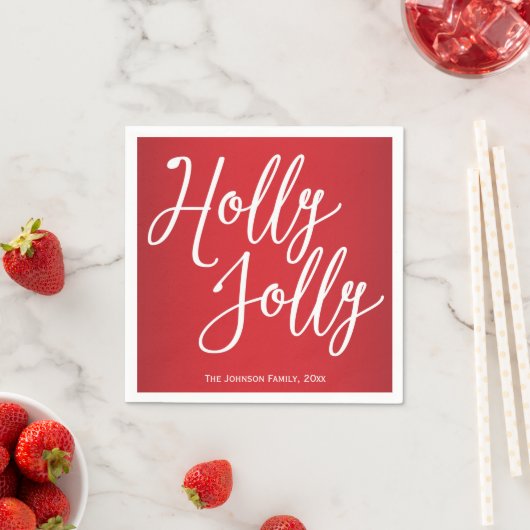 Persoonlijke Merry Christmas Papieren Servetten (Insitu)