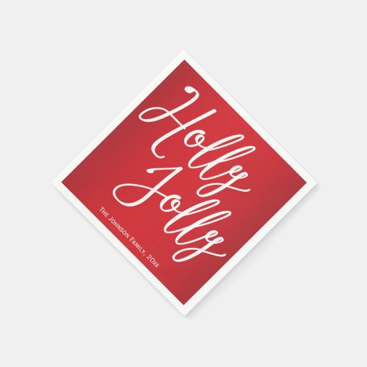 Persoonlijke Merry Christmas Papieren Servetten (Hoek)