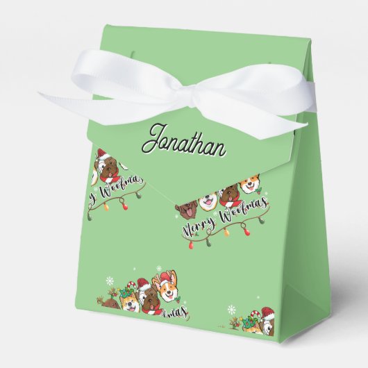 Persoonlijke Merry Woofmas Favor Doos Bedankdoosjes (Voorkant Zijde)