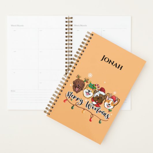 Persoonlijke Merry Woofmas Typografie Planner (Display)