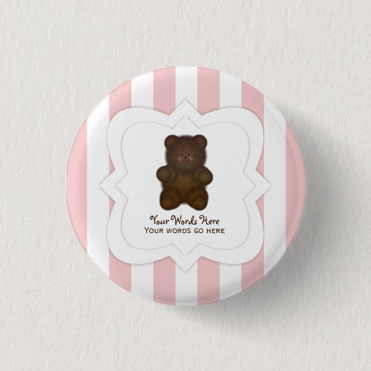 Persoonlijke Message Teddy Bear Button (Voorkant)