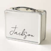 Persoonlijke metalen lunchbox met naam (Achterkant)