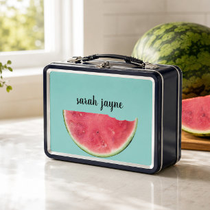 Persoonlijke metalen lunchbox met watermeloenschij