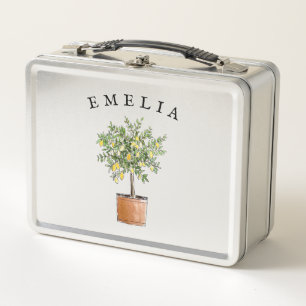 Persoonlijke metalen lunchbox voor meisjes citroen