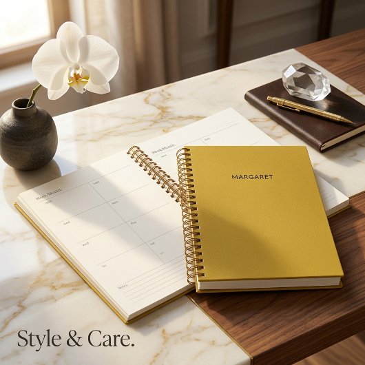 Persoonlijke Metallic Gouden Naam Planner
