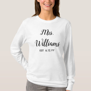 Persoonlijke Mevrouw Est Uw Datum Cadeau voor Brui T-shirt