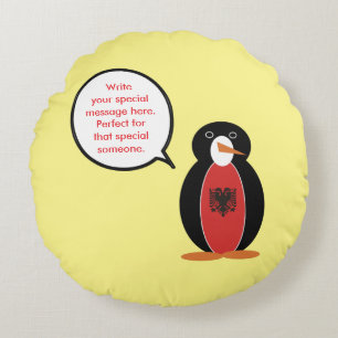 Persoonlijke Mevrouw Pinguïn Albanië Rond Kussen
