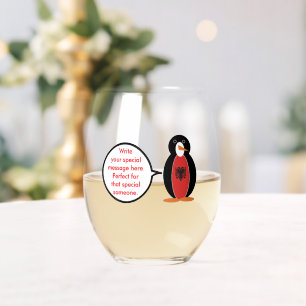 Persoonlijke Mevrouw Pinguïn Albanië Wijnglas Zonder Voet