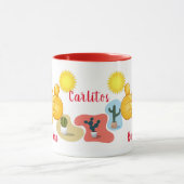 Persoonlijke Mexicaanse Emoji in Sombrero met Cact Mok (Midden)