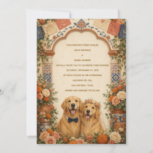 Persoonlijke Mexicaanse Folk Art Golden Retriever Kaart