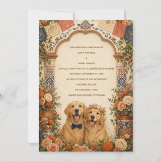 Persoonlijke Mexicaanse Folk Art Golden Retriever Kaart