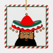 Persoonlijke Mexicaanse kerstcadeautjes Keramisch Ornament (Achterkant)