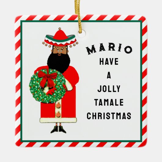 Persoonlijke Mexicaanse kerstcadeautjes Keramisch Ornament (Voorkant)