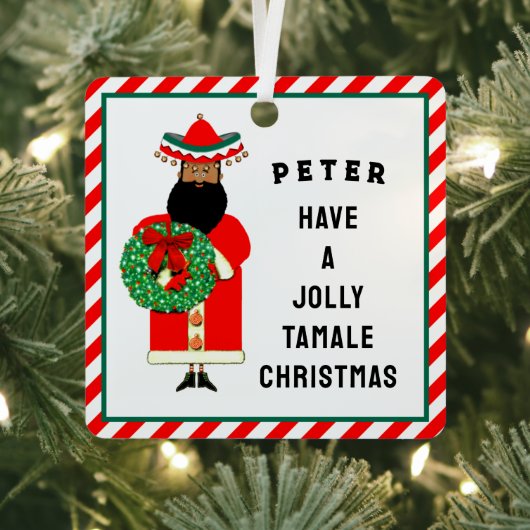 persoonlijke Mexicaanse Sinterklaas Metalen Ornament (Insitu)