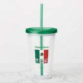 Persoonlijke Mexicaanse vlag Acryl Drinkbeker (Voorkant)