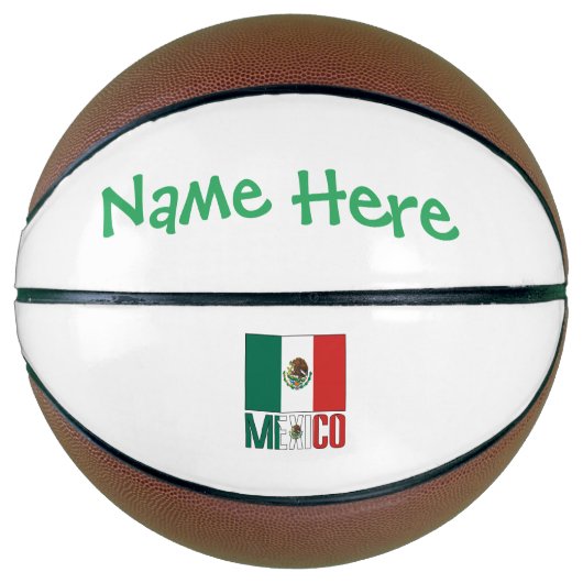 Persoonlijke Mexicaanse vlag Basketbal (Voorkant)