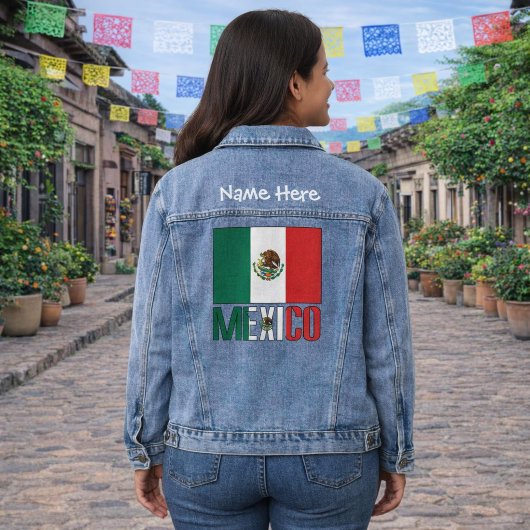 Persoonlijke Mexicaanse Vlag Dames Denim Jacket