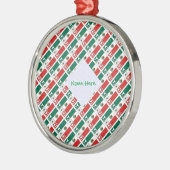 Persoonlijke Mexicaanse Vlag Getegeld Rond Metalen Ornament (Links)