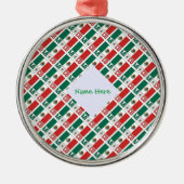 Persoonlijke Mexicaanse Vlag Getegeld Rond Metalen Ornament (Voorkant)