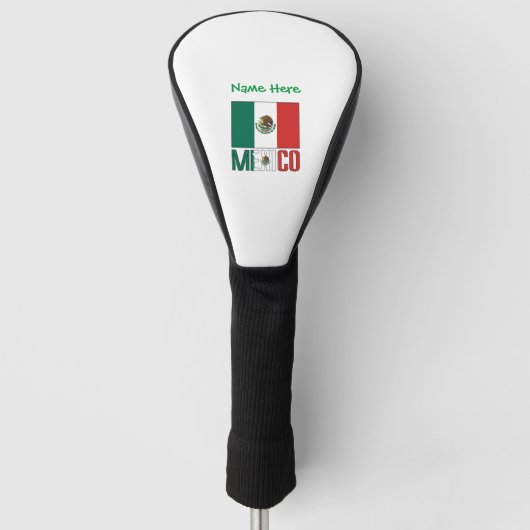 Persoonlijke Mexicaanse vlag Golfheadcover (Voorkant)