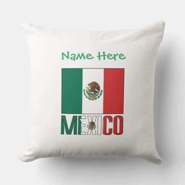 Persoonlijke Mexicaanse vlag Kussen (Voorkant)