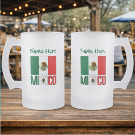 Persoonlijke Mexicaanse vlag Matglas Bierpul