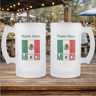 Persoonlijke Mexicaanse vlag Matglas Bierpul