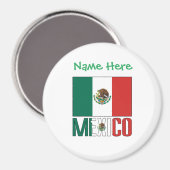 Persoonlijke Mexicaanse Vlag Rond Magneet (Voorkant / Achterkant)