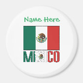 Persoonlijke Mexicaanse Vlag Rond Magneet (Voorkant)