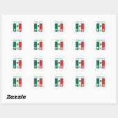 Persoonlijke Mexicaanse Vlag Ronde Sticker (Vel)