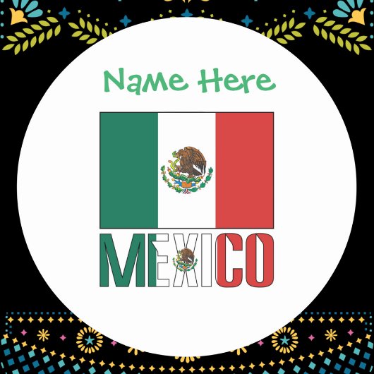 Persoonlijke Mexicaanse Vlag Ronde Sticker