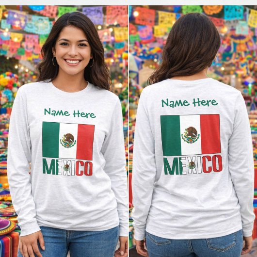 Persoonlijke Mexicaanse vlag T-shirt