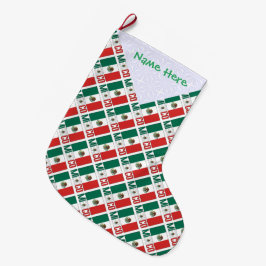Persoonlijke Mexicaanse Vlag Tegelpatroon Grote Kerstsok