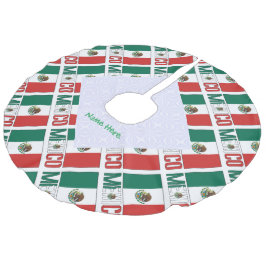 Persoonlijke Mexicaanse Vlag Tegelpatroon Imitatie Linnen Kerstboom Kleed