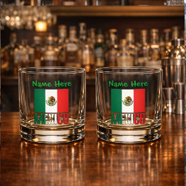 Persoonlijke Mexicaanse vlag Whisky Glas