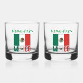 Persoonlijke Mexicaanse vlag Whisky Glas (Voorkant)