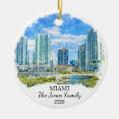 Persoonlijke Miami-versiering, Op maat Florida Keramisch Ornament (Voorkant)