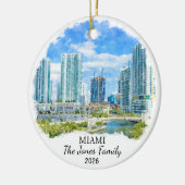 Persoonlijke Miami-versiering, Op maat Florida Keramisch Ornament (Links)