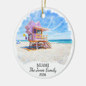 Persoonlijke Miami versiering, op maat Florida Keramisch Ornament (Links)
