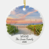Persoonlijke Miami versiering, op maat Florida Keramisch Ornament (Voorkant)