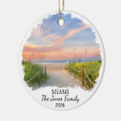 Persoonlijke Miami versiering, op maat Florida Keramisch Ornament (Links)