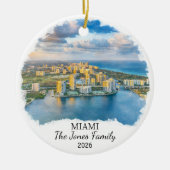 Persoonlijke Miami-versiering, Op maat Florida Keramisch Ornament (Voorkant)