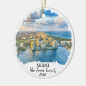 Persoonlijke Miami-versiering, Op maat Florida Keramisch Ornament (Links)