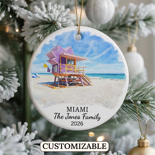 Persoonlijke Miami versiering, op maat Florida Keramisch Ornament