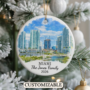 Persoonlijke Miami-versiering, Op maat Florida Keramisch Ornament