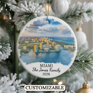 Persoonlijke Miami-versiering, Op maat Florida Keramisch Ornament