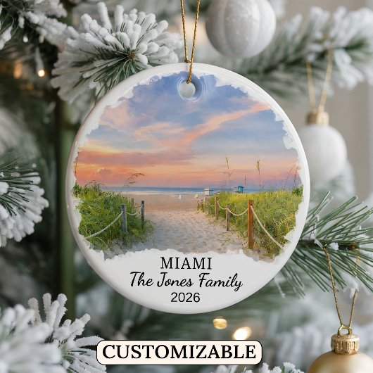 Persoonlijke Miami versiering, op maat Florida Keramisch Ornament