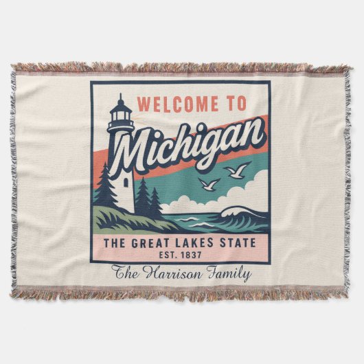 Persoonlijke Michigan Worpdeken Deken (Voorkant)