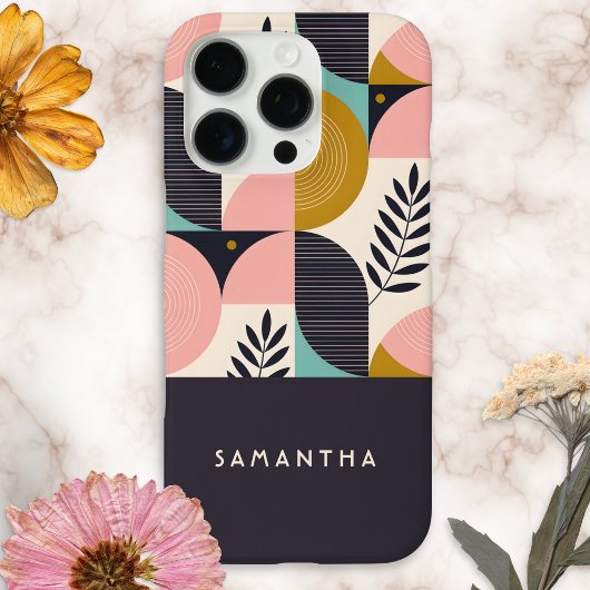 Persoonlijke mid-century modern geometrische boho Case-Mate iPhone case